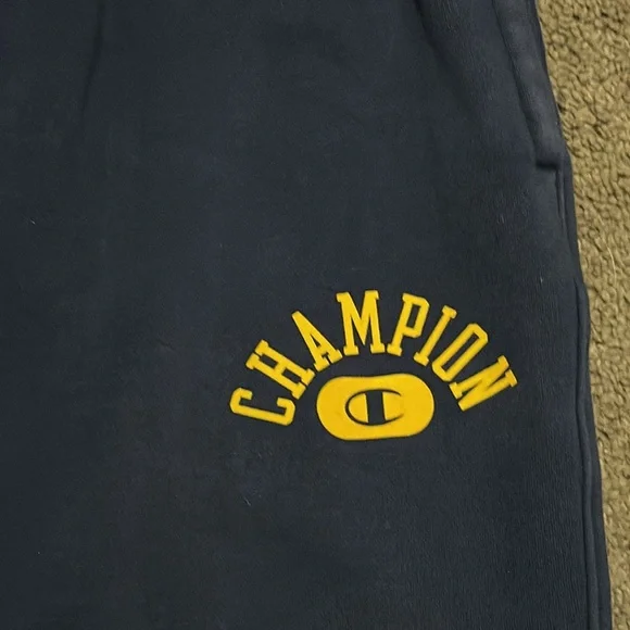 EUC Champion Brand Sweats-Men’s Sz S-Cotton Blend-Navy/Yellow-Drawstring Waist - Picture 3 of 14